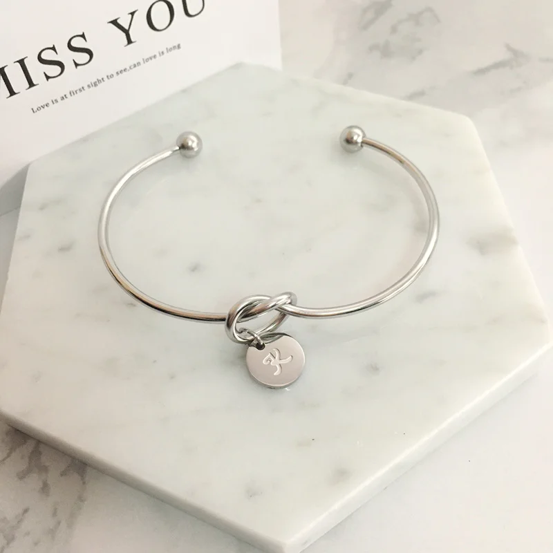 Браслет из нержавеющей стали с надписью Love Knot браслеты для женщин золотой