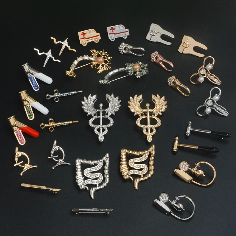 Коллекция брошей Doctor Medical кристалл для микроскопа матки скальпель живот ЭКГ зуб