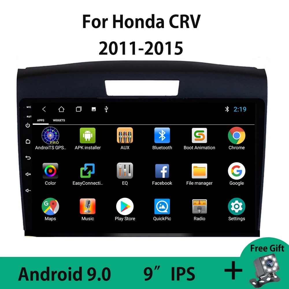 

Android 9.0 Quad Core GPS Navigation Car Multimedia Player For Honda CRV CR-V 2011 2012 2013 2014 2015 Carplay No 2din DVD OBDII