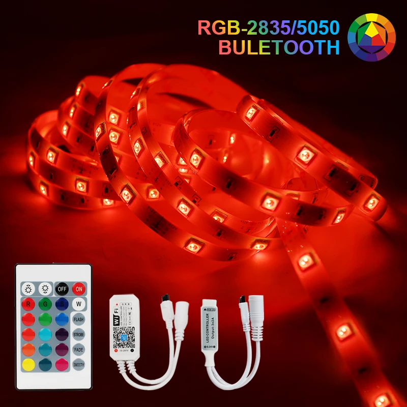 DC12V 5 10 м 15 20 светодиодный полосы света Цвет RGBB luetooth Iuces 5050 SMD 2835 Водонепроницаемый Wi