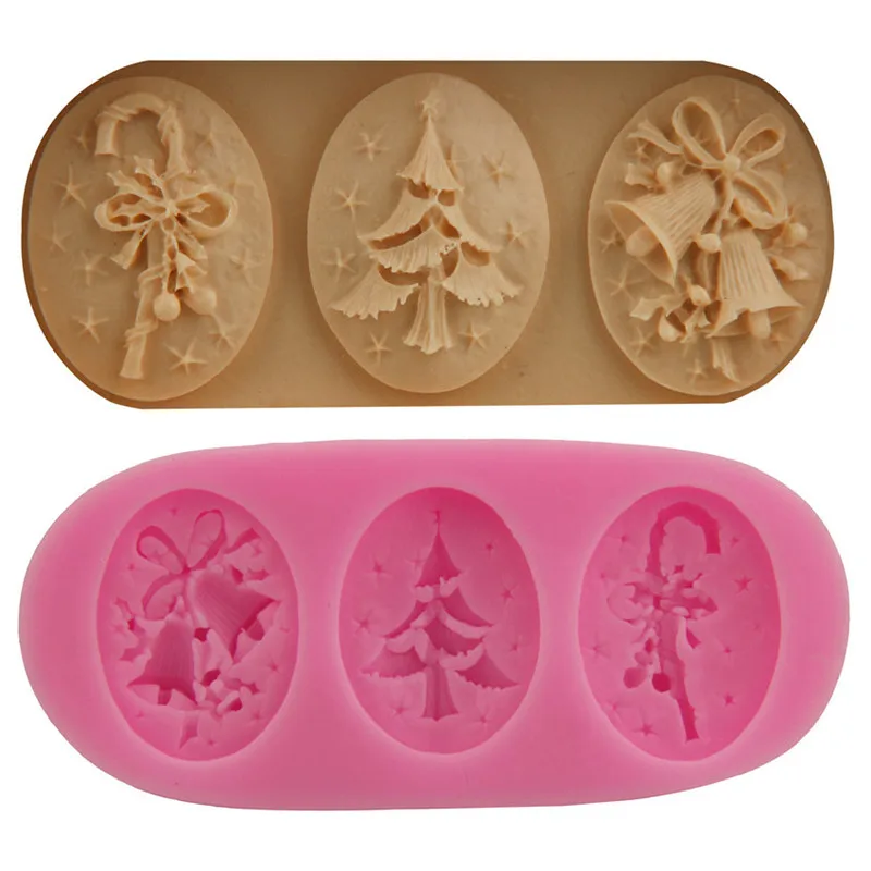 Крошечная Рождественская силиконовая форма для украшения мыла 3D изготовления