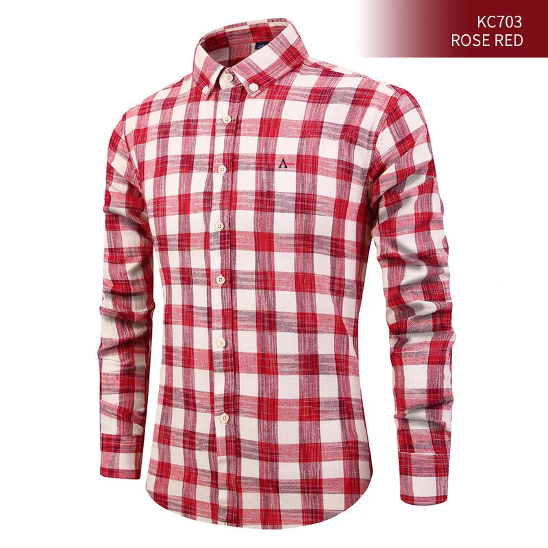 2020 New Men Shirt Men's casual High Quality Cotton plaid Social alertory camisate tommis sergio k shirts | Мужская одежда
