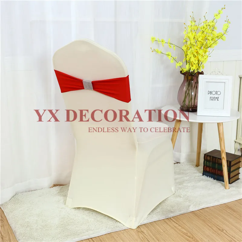 Красивое украшение для стула из спандекса с лентой лайкры 50 шт./партия|Перевязи| |