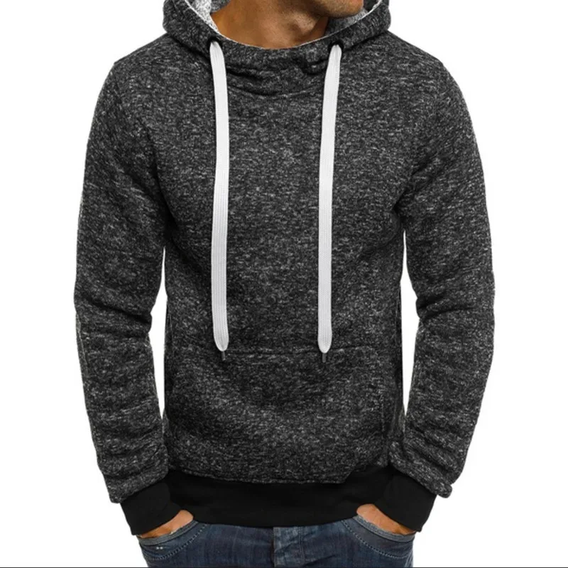 Толстовки Homens Nova Moda Outono Sólidos Camisolas Com Capuz Casuais Quente Velo Agasalho EUA/Eur Tamanho Da Roupa de Marca|Мужские