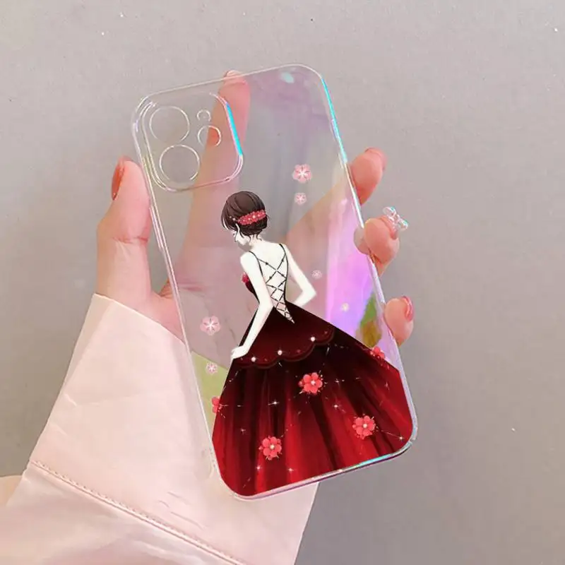 

Dress girl Phone Case For iphone 11/12 Pro 11Pro/12Pro Max mini 6 7 8 6s Plus Case For iphone X XR XS max SE 2020 Apple Cover