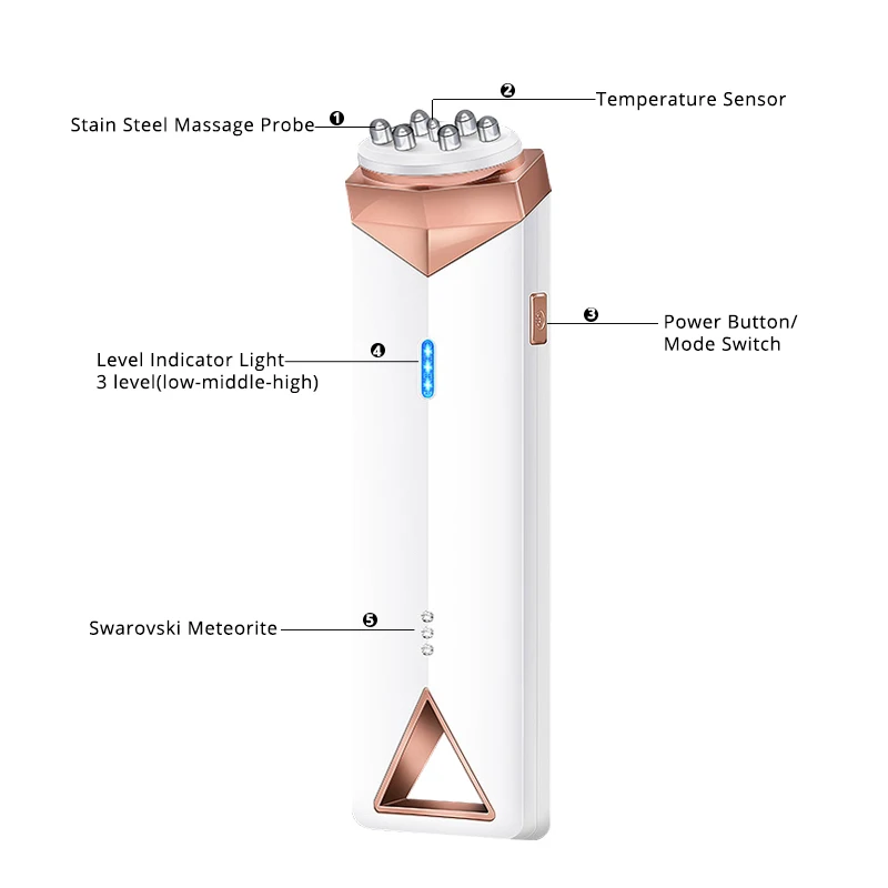 

RF Photon Therapy Facial Skin Lifting Rejuvenation Vibration Device Machine EMS Ion Microcurrent Mesotherapy Massager