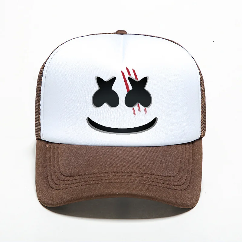 brown Хлопковые сахарные шляпы Marshmello Dj периферийная бейсболка Солнцезащитная Черная кепка поло шляпы bone avicii хип-хоп casquette gorras - Цвет: brown