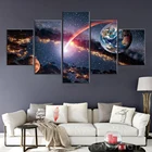 Модульная настенная Картина на холсте HD, плакаты, домашний декор, картины, 5 шт., картины с изображением земли и Марса, каркас для мальчиков, прикроватный бокс