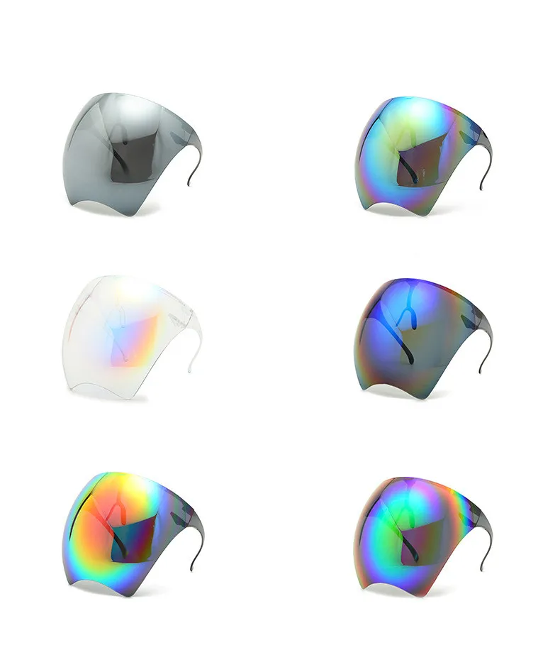 

Colorful Eye Shield Visor Wrap Shield Adult Large Mirror Sun Glasses Half Face Shield Guard Protector Face Mask Anti-spray Mask