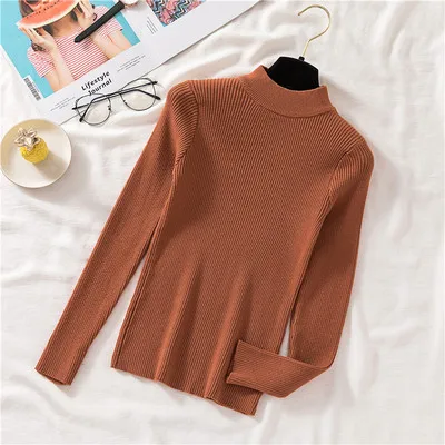 Caramel Duckwaver Толстая Водолазка Теплый женский свитер осень зима вязаный Femme Pull высокая эластичность мягкие женские пуловеры свитер - Color: Caramel