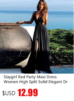 Slaygirl/красные вечерние платья макси для женщин с высоким разрезом; однотонное элегантное платье; пикантные длинные платья на бретельках для ночного клуба; Vestidos; Модная одежда