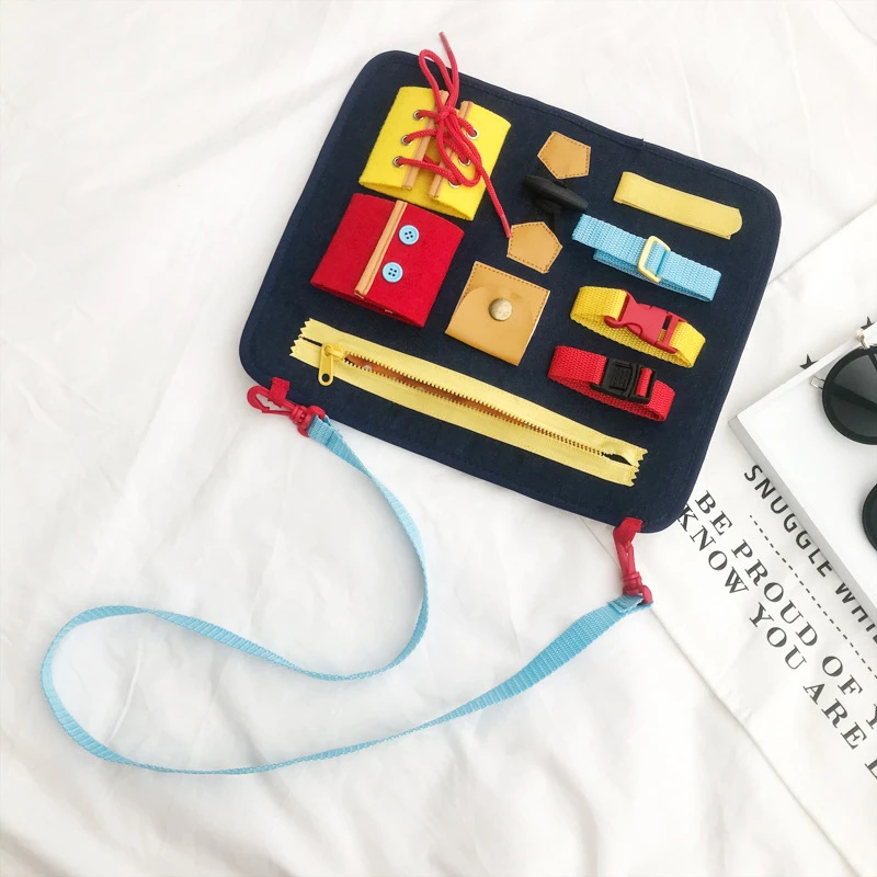 

Montessori Toys Busy Board Early Educational Toys Fine Motor Training Self-Care Ability Children Game Preschool Kids Sensory Toy