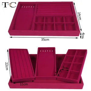 Бархатный поднос для демонстрации ювелирных изделий, реквизит для колец поднос для демонстрации ожерелий, браслетов, поднос для хранения, красная роза