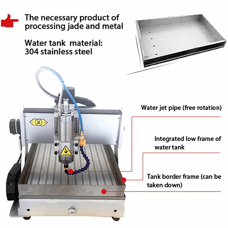 

4 Axis 1.5KW USB CNC Router 3020 Metal CNC Cutting Milling Machine with Water Tank Mini CNC Woodworking Machine