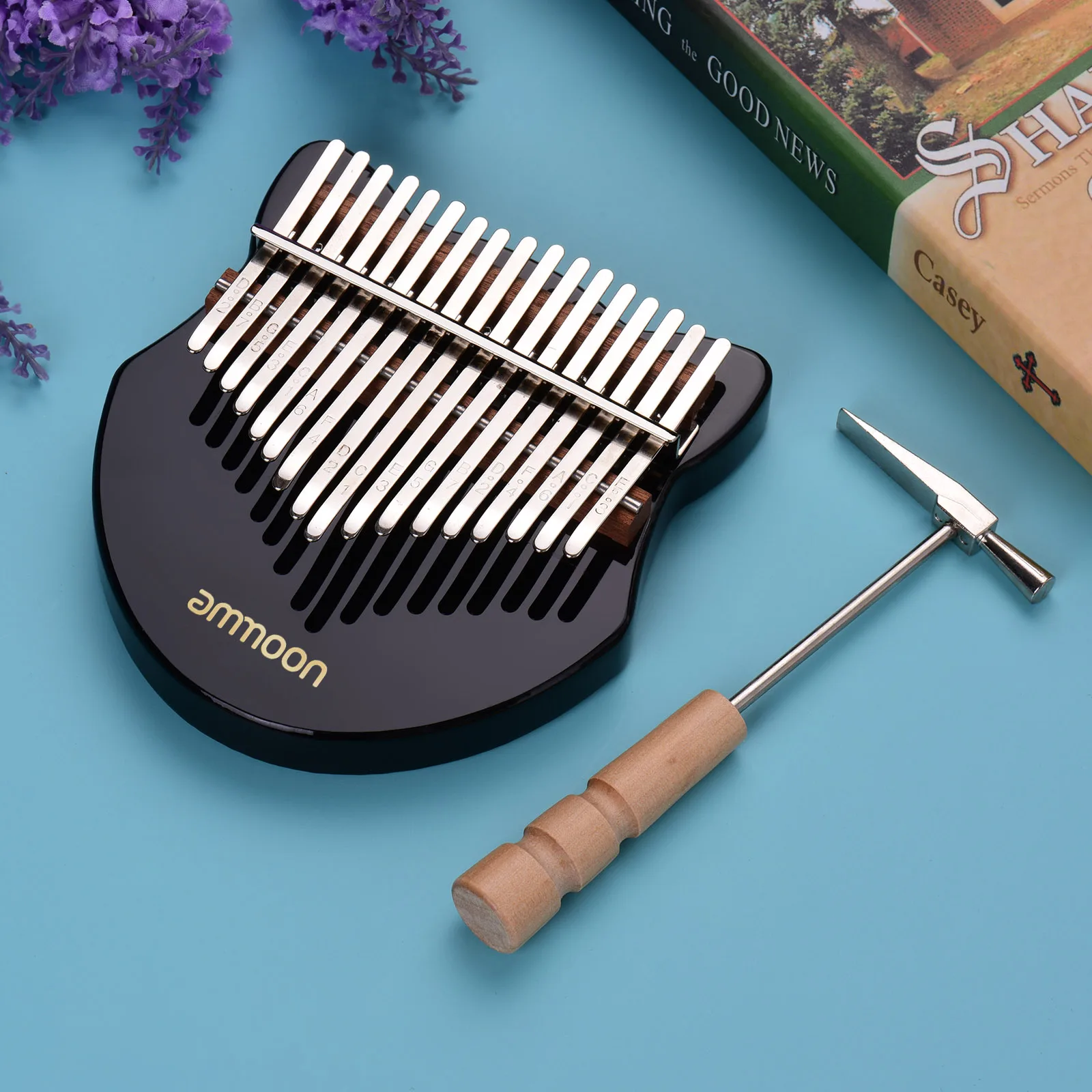 

17-Key Kalimba Thumb Piano Acrylic Material with Carry Bag Musical Note Stickers Tuning Hammer Cleaning Cloth Music Book