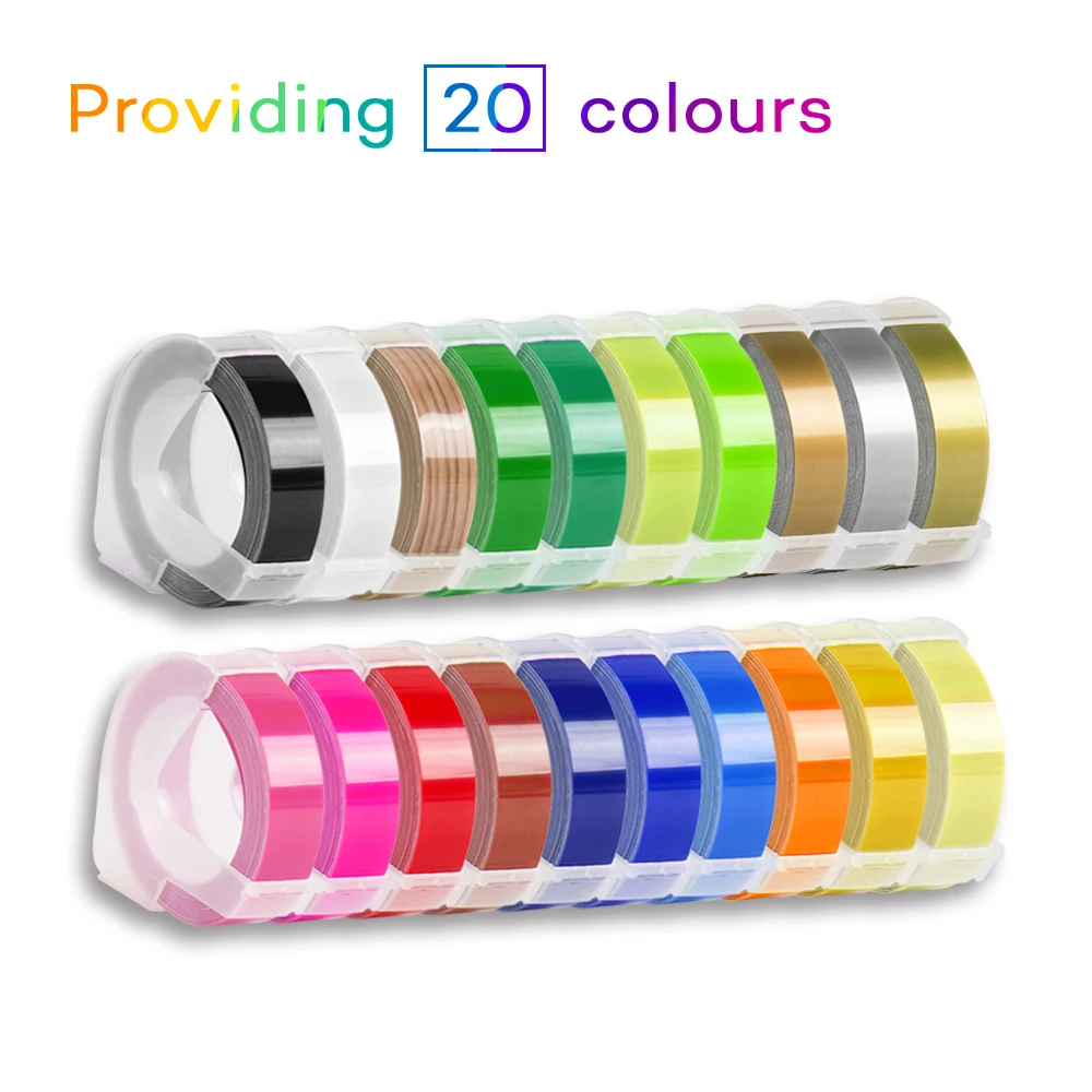 

5pcs 12MM Dymo 3D Plastic Tape for Embossing Label Maker PVC LABELM1011 1610 1595 1540 Motex E101