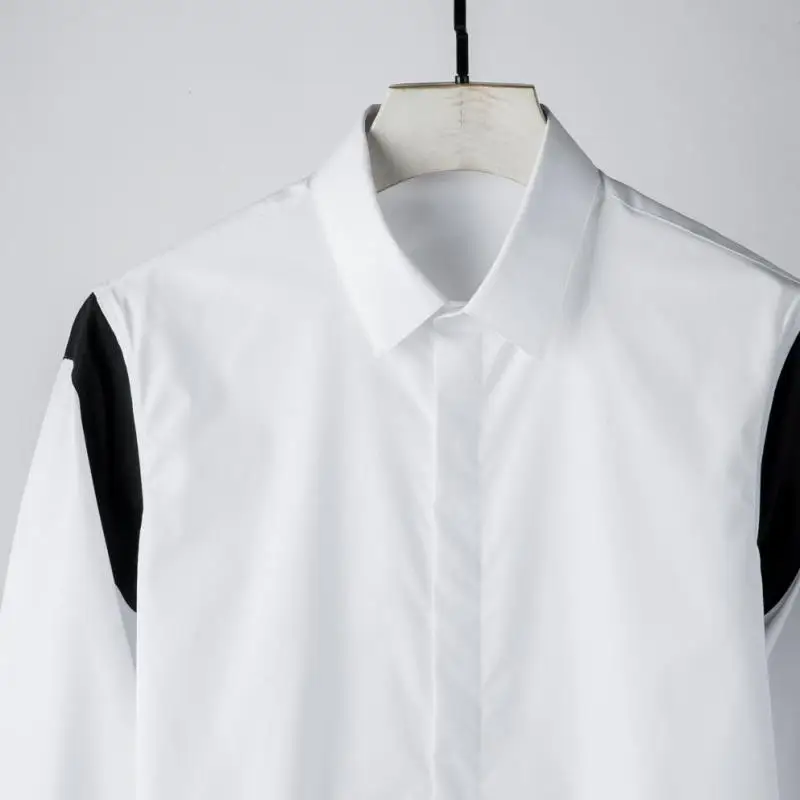 Рубашка Minglu мужская с длинным рукавом роскошная сорочка открытыми плечами