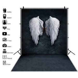 Виниловый фон для фотосъемки новорожденных Laeacco Angel Devil Wings Cloud