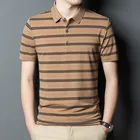 Ymwmhu 2021 модный бренд для мужчин полосатая рубашка-поло летняя футболка с коротким рукавом Повседневная рубашка-поло для мужчин футболка Корейская одежда