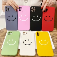 punqzy cute smiley phone case for iphone 13 12 11 pro max 6 7 8 plus se 2020 x xs xr soft tpu cover lovey couple gift colorful