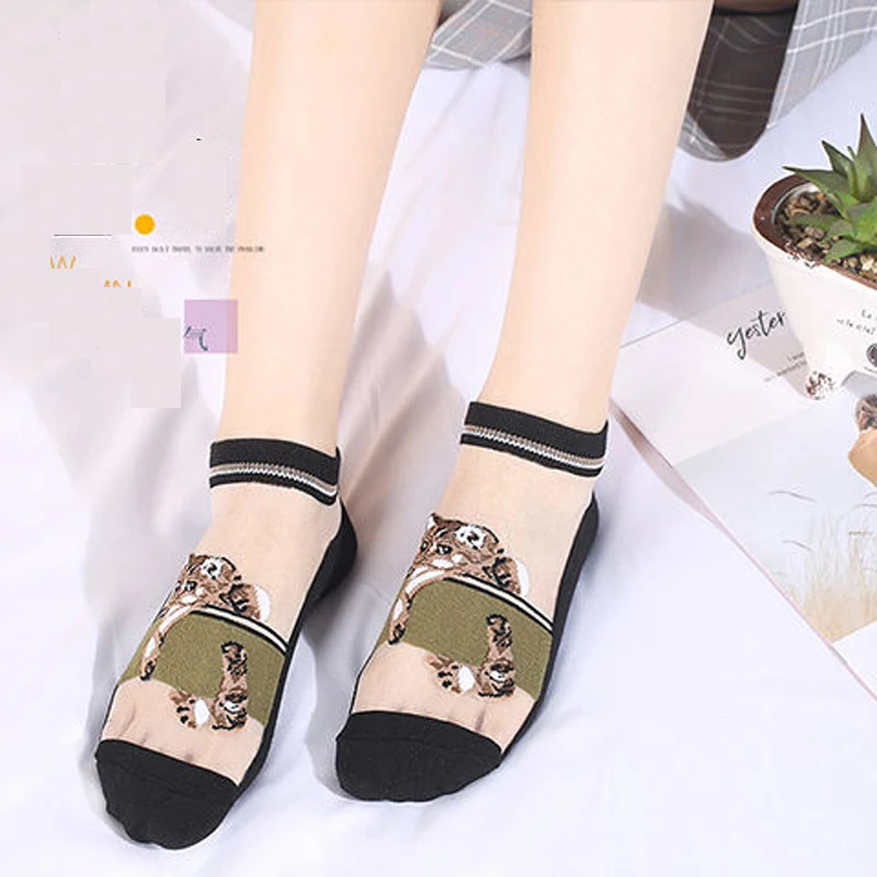 5 pairs/lot New style Quality  Silk socks women short Ultra-thin summer cotton bottom breathable durable Soft boat socks