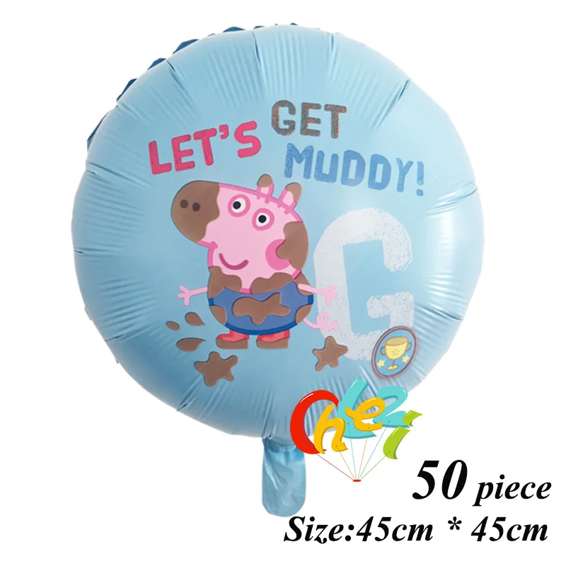 Style 8 50 шт. PEPPAPIG Джордж фольгированные шары ребенок с днем рождения вечерние украшения детский душ воздушные гелиевые балоны детские игрушки - Цвет: Style 8