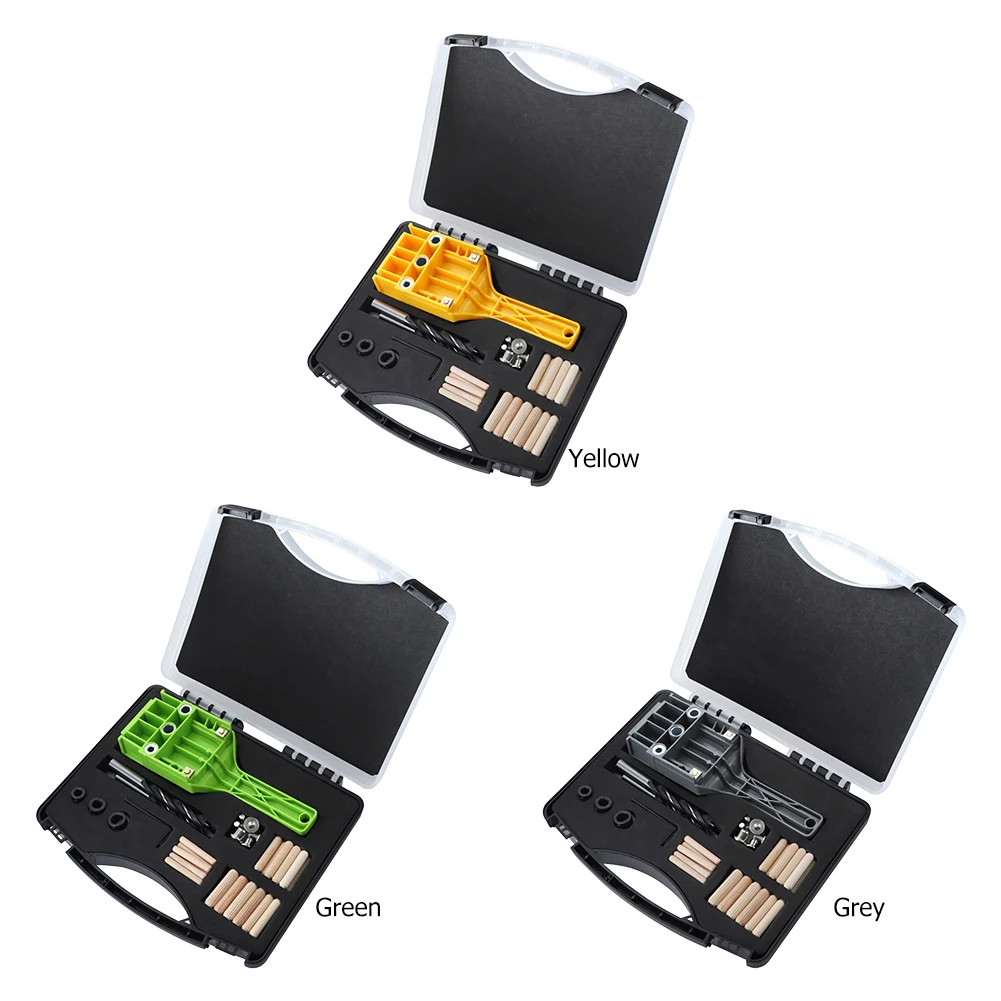 

Quick Carpentry Dowel Joints Doweling Jig ABS Plastic Handheld Pocket Hole Jig 6/8/10mm Drill Bit Hole Puncher Woodworking Tools