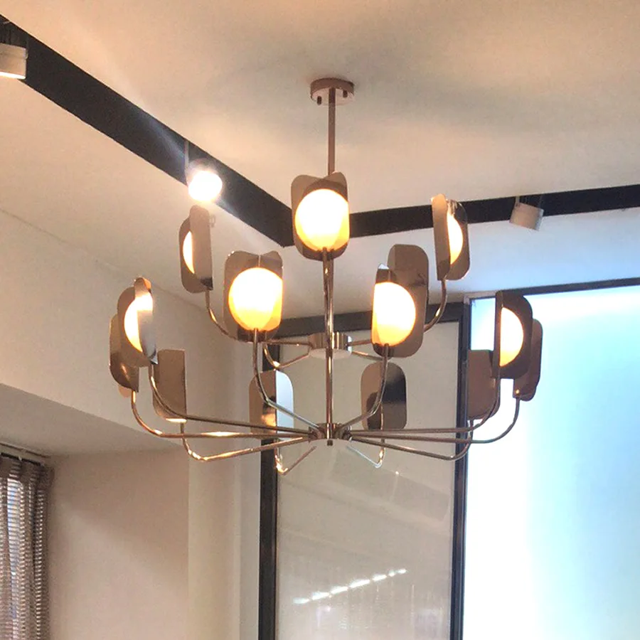 

Modern Luxury LED Chandelier Rose Gold Ceiling Hanging Lights 4/12/24Branch Multilayer droplight Chandelier Lighting Fixtures