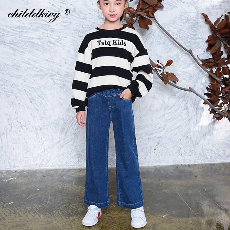 Teen Girl Jeans Autumn winter Baby girl Loose trousers kids denim pant for children a big age Clothes 8 10 12 14 16y | Детская одежда и