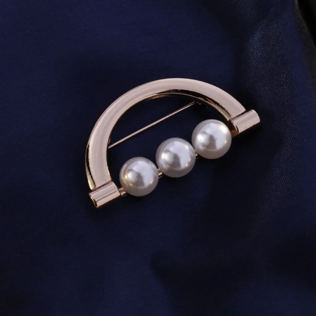 Модная простая брошь с имитацией жемчуга пальто шаль лацкан булавка пряжка для