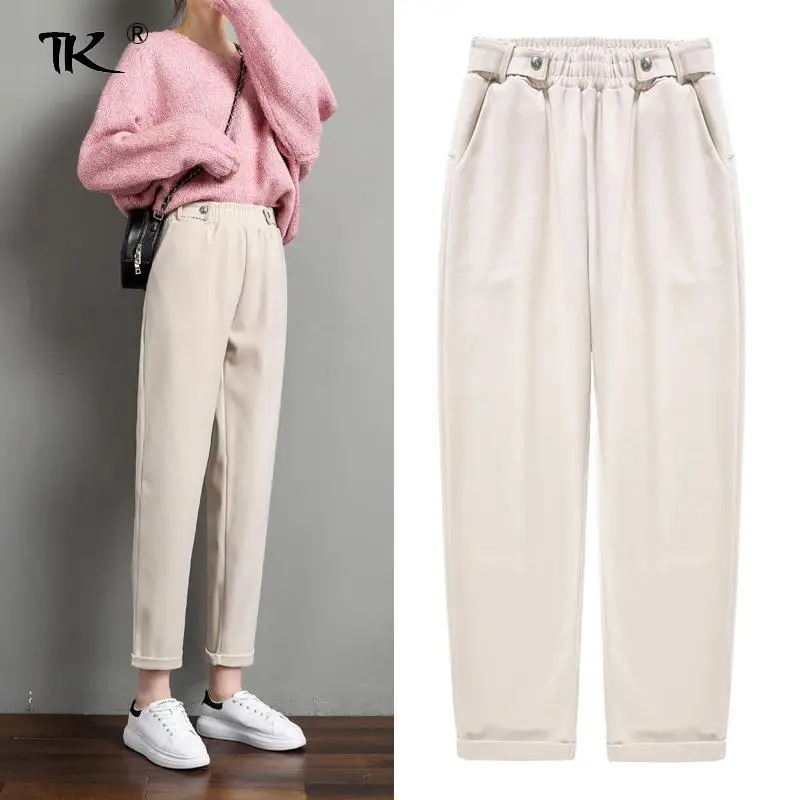 Брюки-султанки женские с широкими штанинами шерстяные брюки эластичным