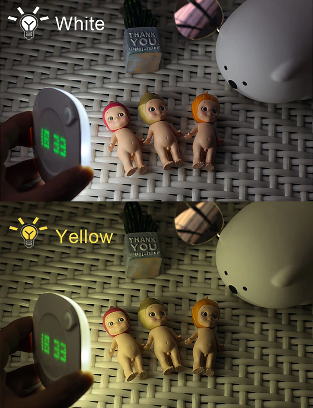 Часы с ночным светильник инфракрасный датчик человеческого тела и датчиком для