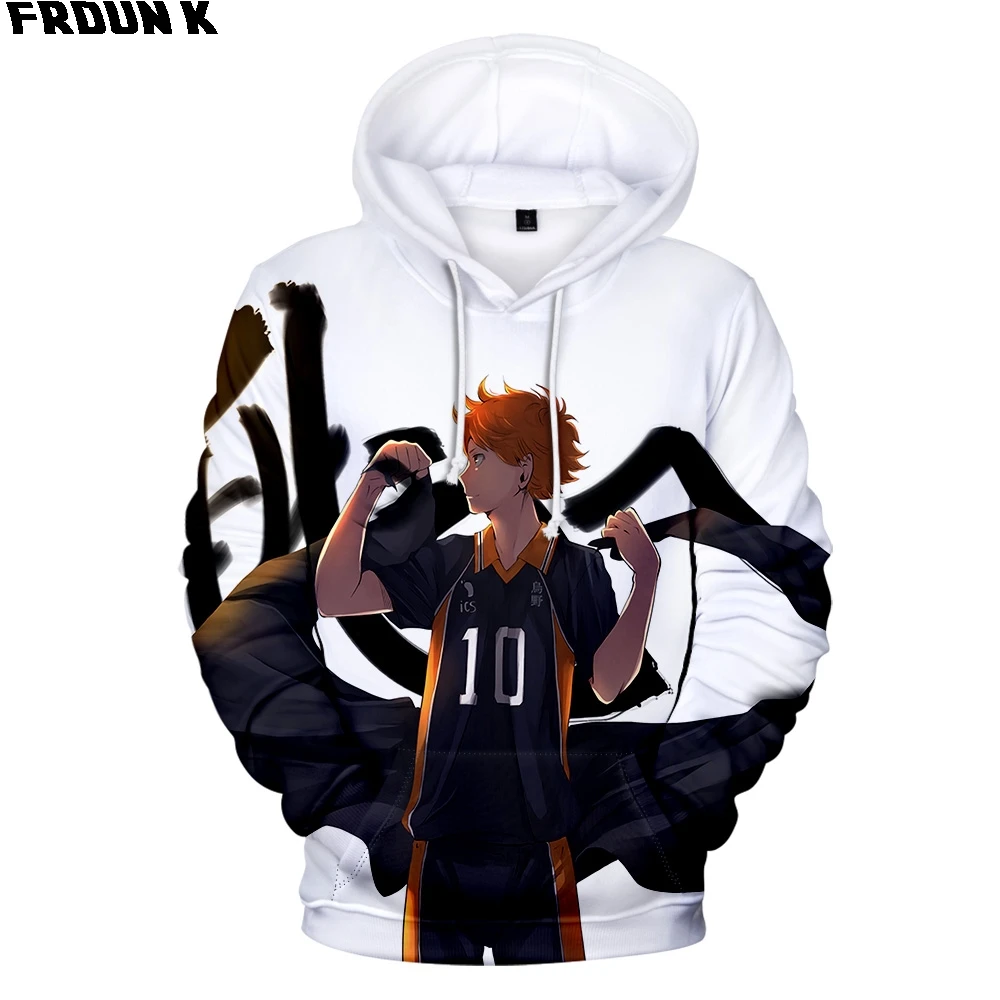 Толстовка с капюшоном для мужчин и женщин 3D Аниме Haikyuu 4 сезона пуловер унисекс