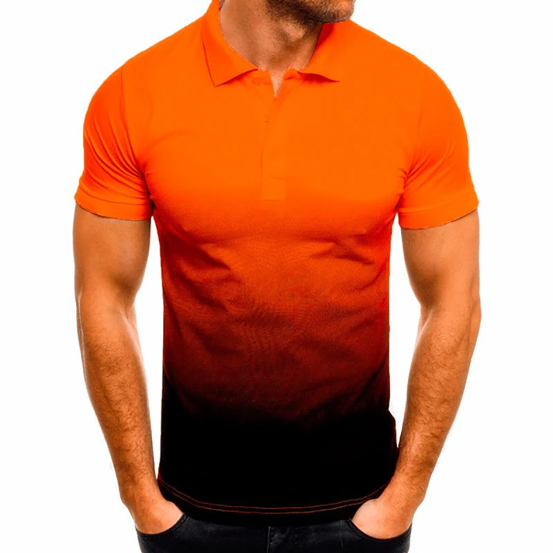 

New Spring and Summer Lapel Stitching Fashion Half Sleeve Fashion Casual Loose Polo Shirt Men's Short Sleeve Casual Wear 2021
