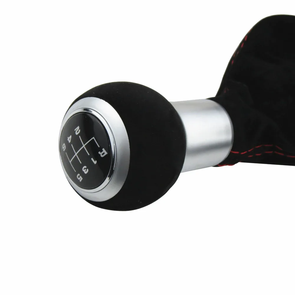 Высокое качество Черный 5/6 скорость полный замшевый кожаный рычаг переключения