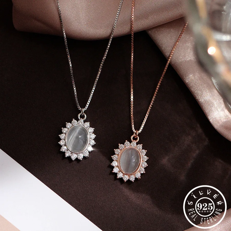 100% 925 стерлингового серебра опал Главный камень с Cubic Zirconia Кулон овальной формы из