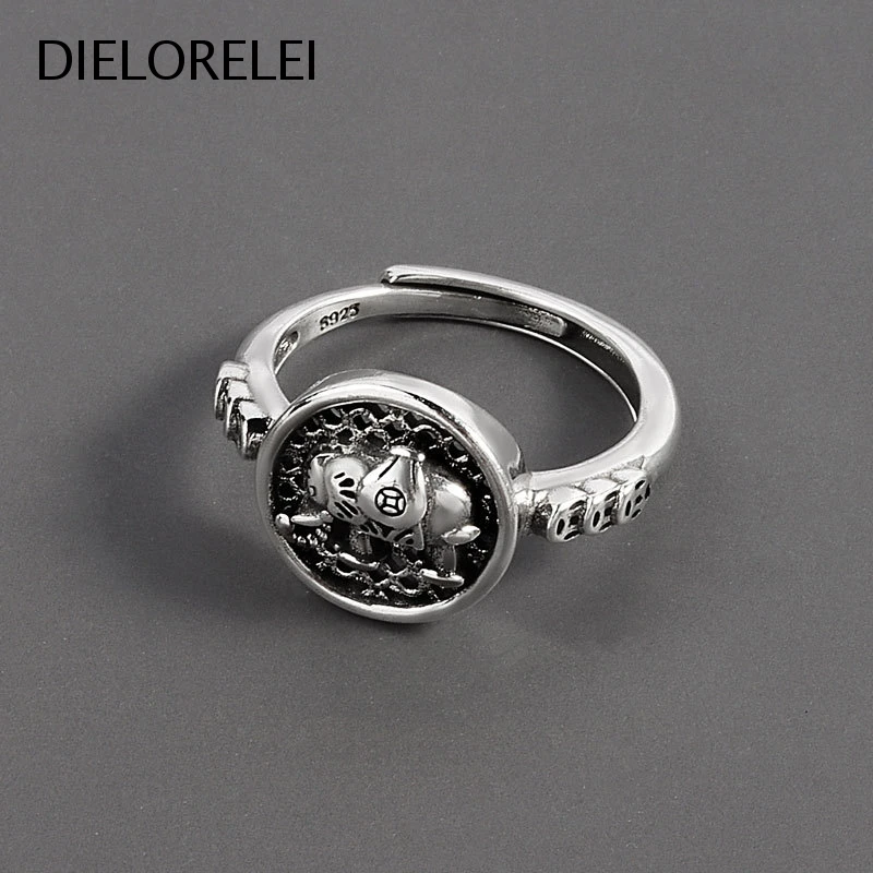 

DIELORELEI 925 Sterling Silver Prevent Allergy Style Accessories Gift Light Luxury Jewelry Adjustable Ring Minimalist Simple