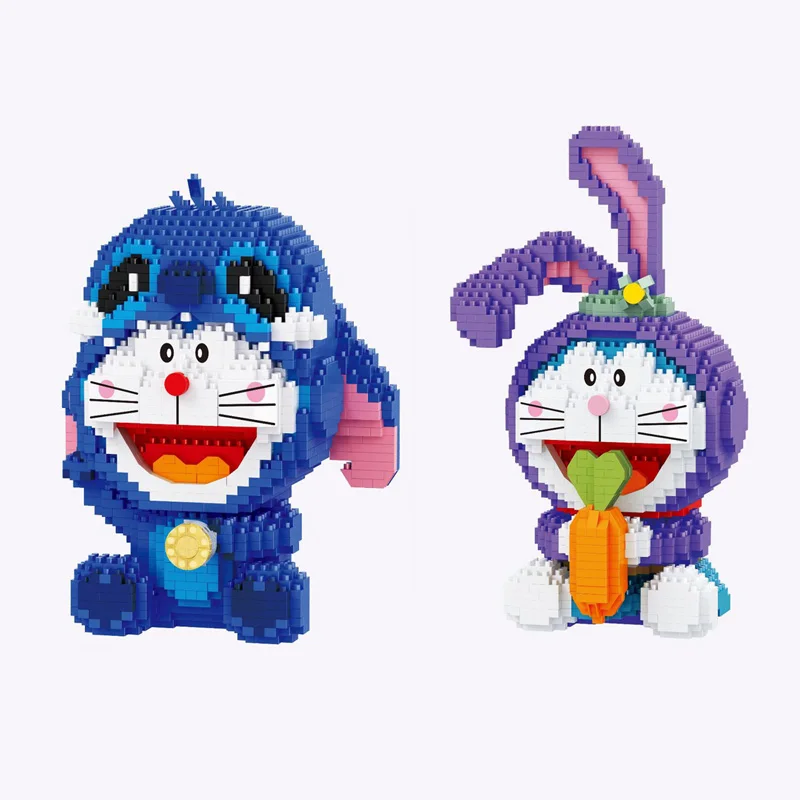 

Disney cartoon figures micro diamond blocks doraemon X Stitch StellaLou nanobrick robot cat building brick toy for kids gifts