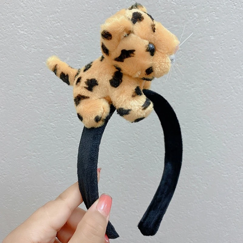 

3D Stuffed Cartoon Animal Headbands Soft Faux Plush Animal Pattern Hairband Cute Hair Accessories Cosplay Party Costume