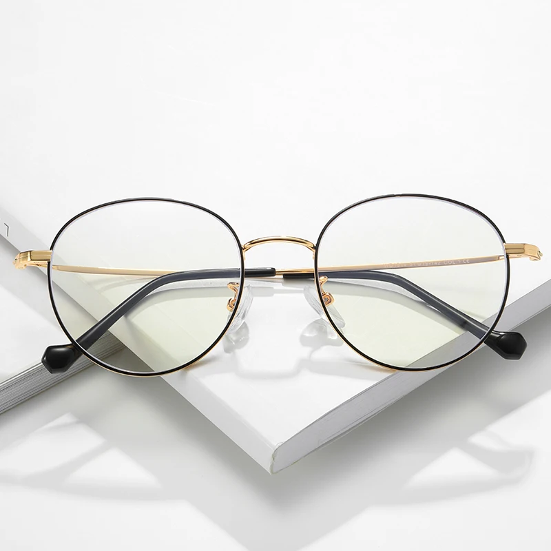 JULI очки синий светильник круглые металлические для компьютера мужские и женские