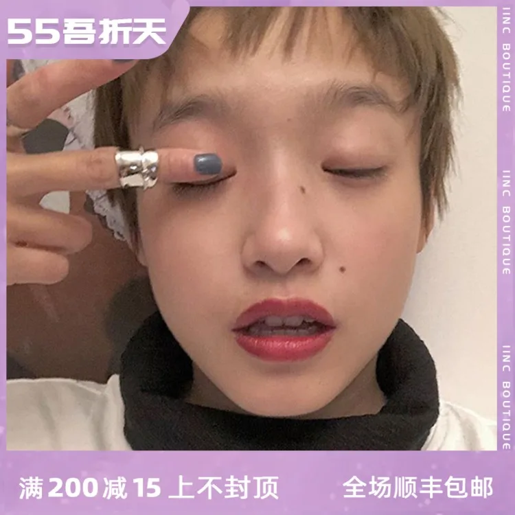 

Customized Iinc Buyer Shop Spot Atelierso Glossy Eardrop Frame Little Finger Ring Women's Sterling Silver Open Small Finger Ring