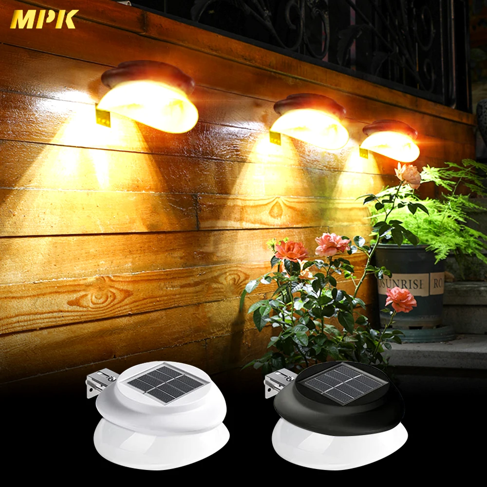 

Promote Buy 3 get 1 Free New Outdoors 9LED Solar Gutter Light Fence Wall Path Lamp Automatic Adjust Brightness Garden Porch
