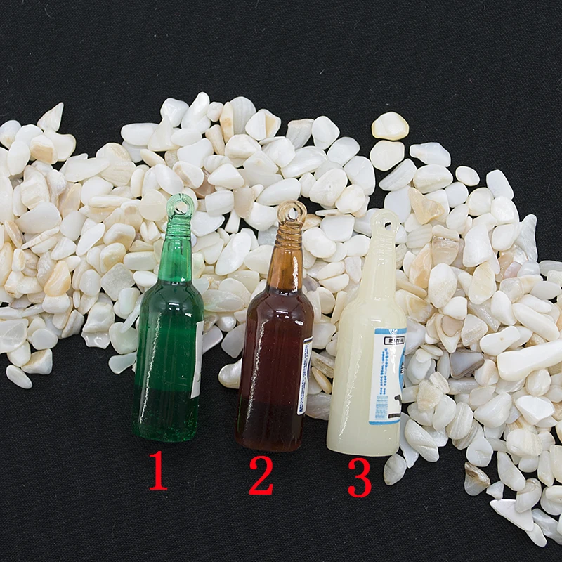 

6pcs/lot Winebottle Fake Mini Round bottle DIY Resin Cabochon Kyechain Earring Jewelry Pendant Homemade Girl Friendship Gift