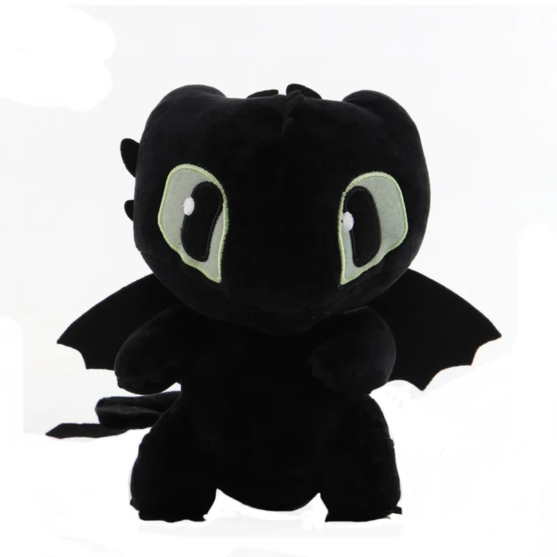 20cm black Dragon 18 см белый Беззубик Как приручить дракона 3 плюшевая игрушка Ночная фурия мягкий белый дракон чучело животное кукла игрушки светильник Fury - Цвет: 20cm black Dragon