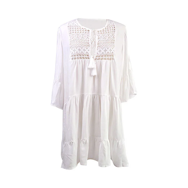 

Rayon Crochet Loose Large Size Beach Jacket Swimsuit Jacket Bikini Blouse Sunscreen Suit For Women