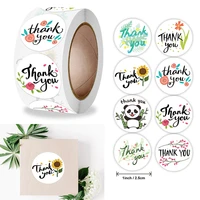 500pcsroll 2 5cm cute panda thank you stickers envelope sealing decoration label stationery sticker
