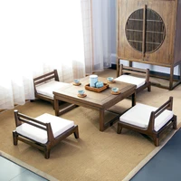 2021 japanese room tea table old elm wood coffee table with 2pc cushion and 1pc table cover tatami for tea room bay windowhome