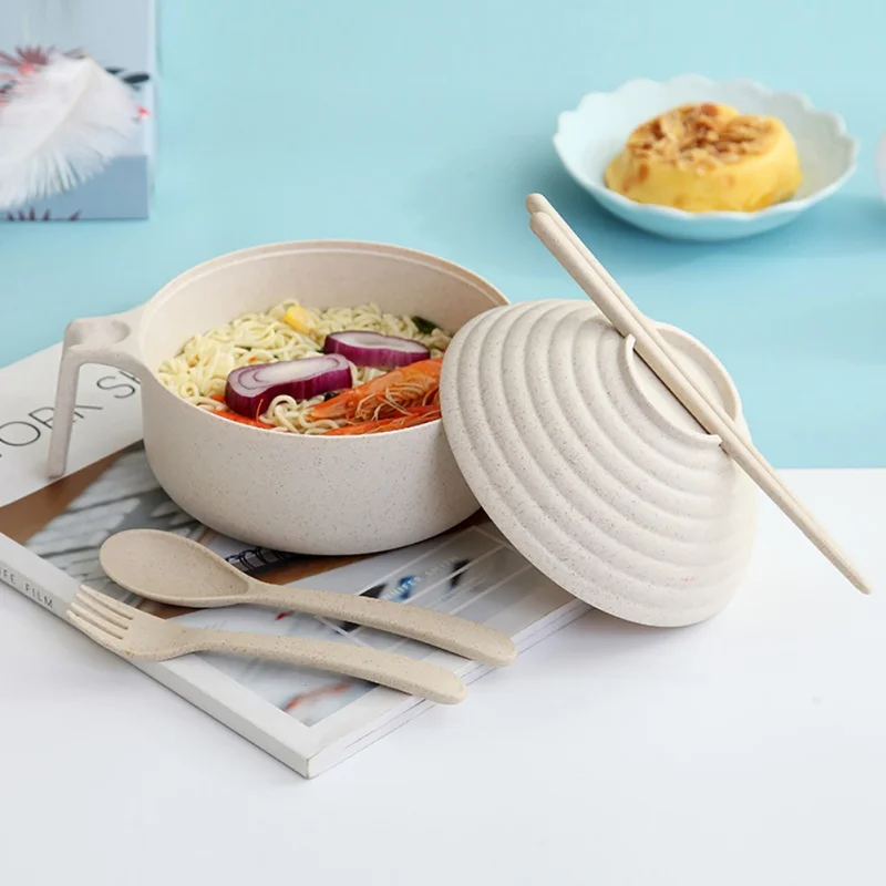 Новая Большая миска с крышкой для лапши быстрого приготовления бытовая супница