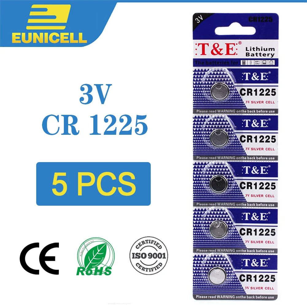 5 шт. Литиевые Батарейки 3 в CR1225 CR 1225 кнопки LM1225 BR1225 KCR1225 для часов игрушек пультов