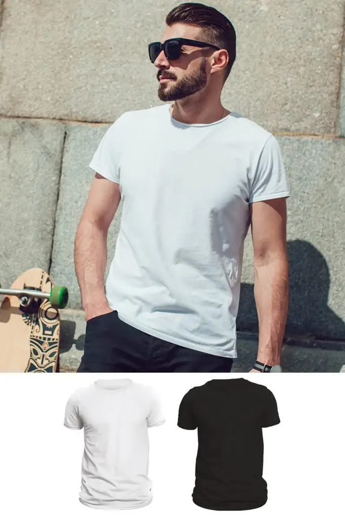 

Tonny Mood White-Black 2gang Set Basic Men 'S Tshirt-T-Shirt
